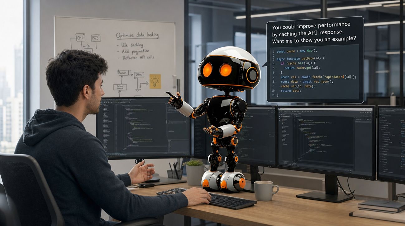 An engineer and an AI agent improving an API's performance together